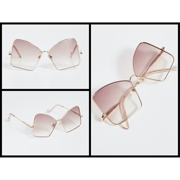 ?ZIMMERMANN? Empire Butterfly Sunglasses ~ Rose Gold Brown Gradient NWT main image 5